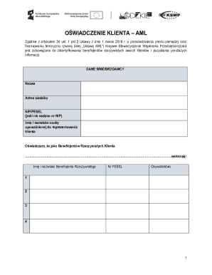 AML Client Declaration Form