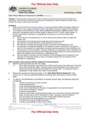 Safe Work Method Statement (SWMS) Template