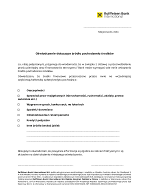 Source of Funds Declaration