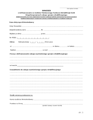 Poland Disability Rehabilitation Equipment Grant Application