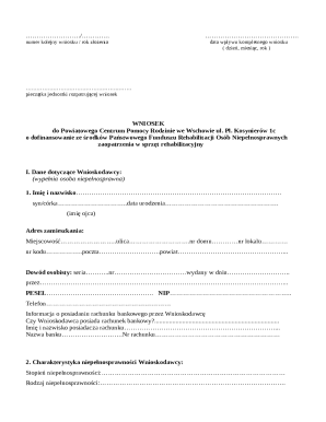 Poland Disability Rehabilitation Equipment Grant Application