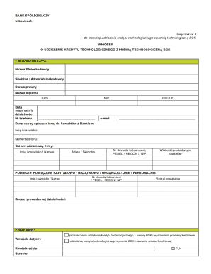 Technological Credit Application Form