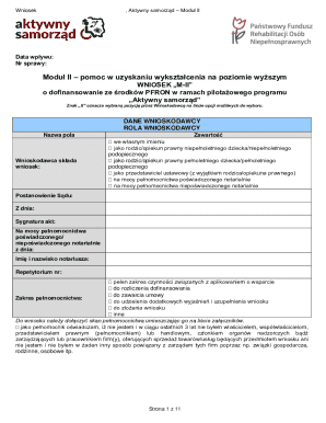 Aktywny Samorząd Moduł II Application Form