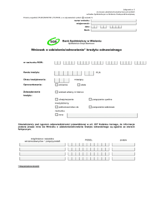 Wniosek o Kredyt Konsumencki