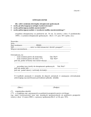 Social Security Insurance Declaration Form