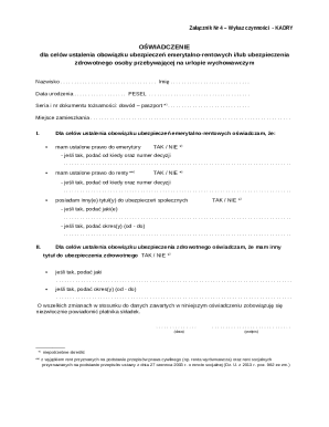 Poland Parental Leave Insurance Declaration