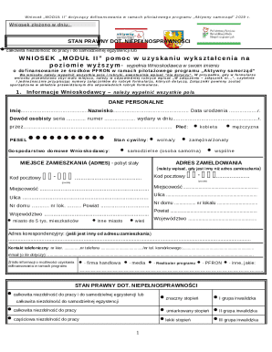 Polish Disability Funding Application Form