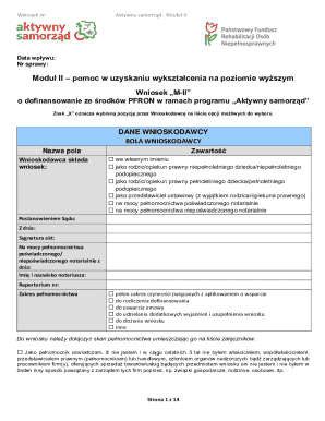 Aktywny Samorząd Moduł II Application Form