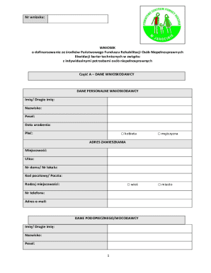 Poland Disability Assistance Application Form