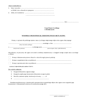 Poland Death Certificate Registration Request
