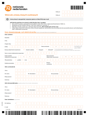 Nationale-Nederlanden Personal Data Change Request