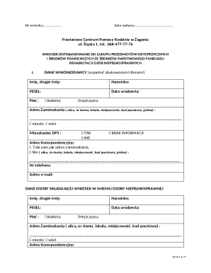 Poland Disability Assistance Application Form