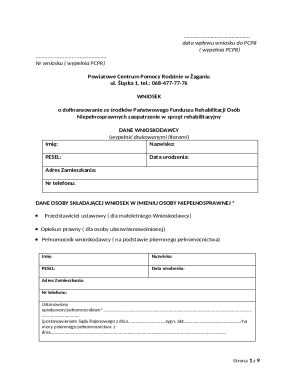 Poland Disability Equipment Grant Application
