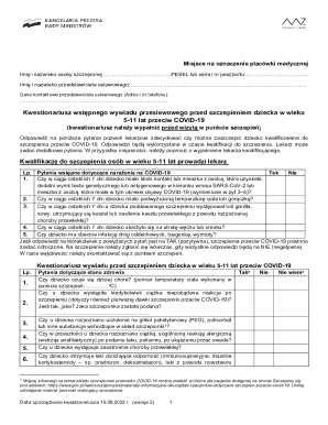 Polish COVID-19 Vaccination Form for Children 5-11