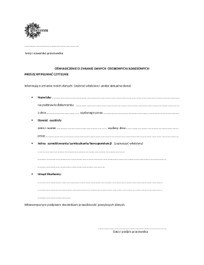 Employee Personal Data Change Notice