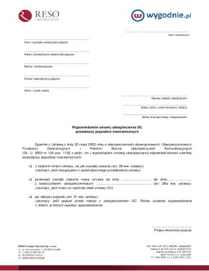 Vehicle Insurance Cancellation Form