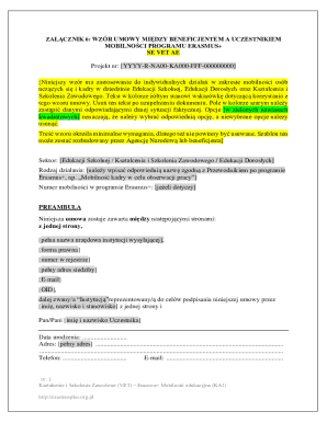 Erasmus+ Mobility Agreement Template