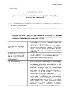 Wojewódzki Konkurs Przedmiotowy Registration Form