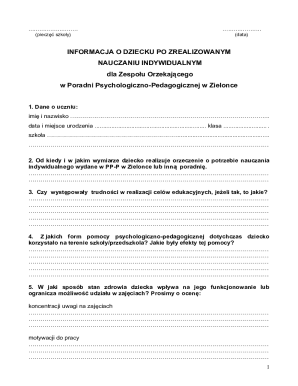 Polish Individual Education Report Form
