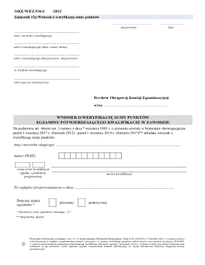 Application for Verification of Exam Points