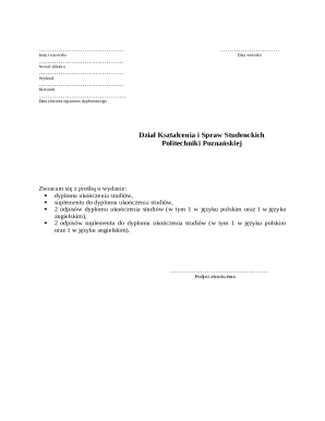 Polish University Diploma Request Form