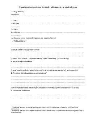 Employment Application Form