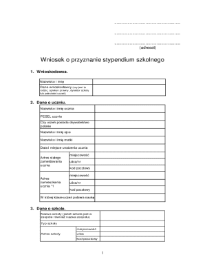 School Scholarship Application Form