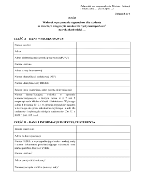 Polish Student Scholarship Application Form