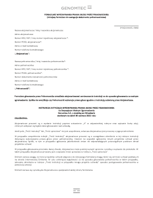 Proxy Voting Form for Genomtec S.A.