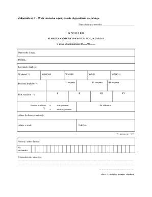 Polish Social Scholarship Application Form