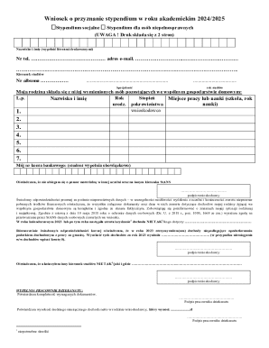 Stypendium Application Form 2024/2025