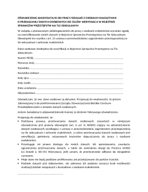 Poland Work with Minors Consent Form