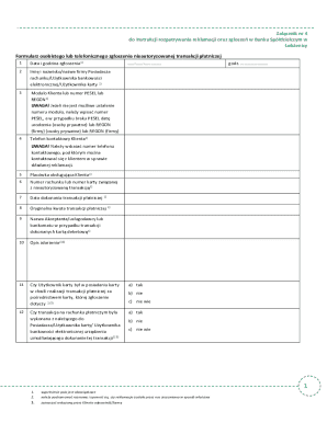 Bank Complaint Form