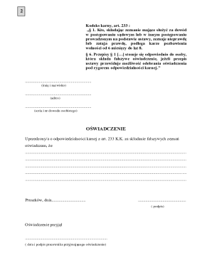 Polish False Statement Affidavit