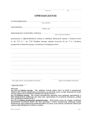 Polish Affidavit Form