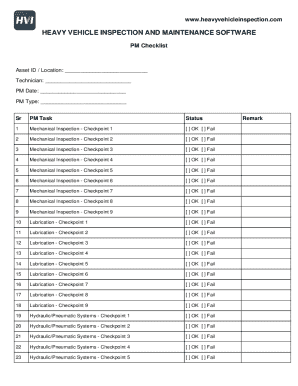 Heavy Vehicle Inspection Checklist