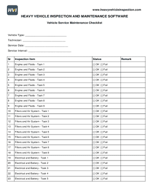 Heavy Vehicle Inspection Checklist