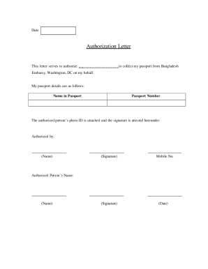 Authorization Letter for Passport Collection
