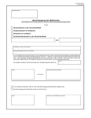 German Local Election Voting Rights Certificate