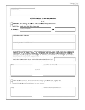 German Municipal Election Eligibility Certificate