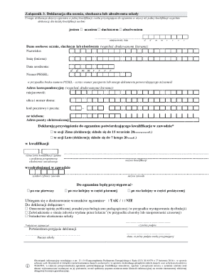 Student Exam Declaration Form
