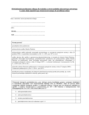 Polish Agricultural Producer Tax Rebate Declaration