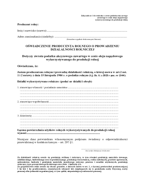 Polish Agricultural Producer Tax Refund Form