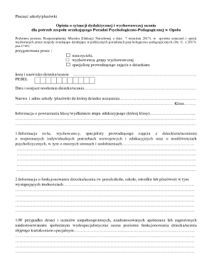 Polish Educational Opinion Form