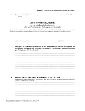 Polish Educational Opinion Form