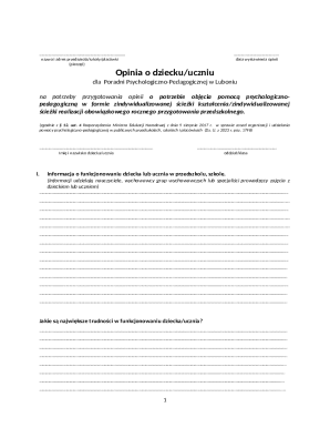 Polish Educational Opinion Form