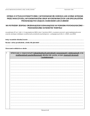 Educational and Upbringing Situation Opinion Form