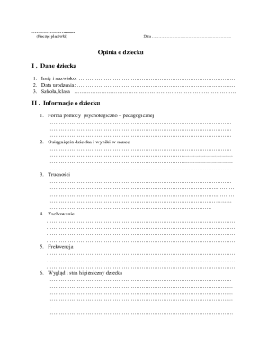 Child Assessment Form
