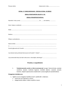 Student Functioning Opinion Form