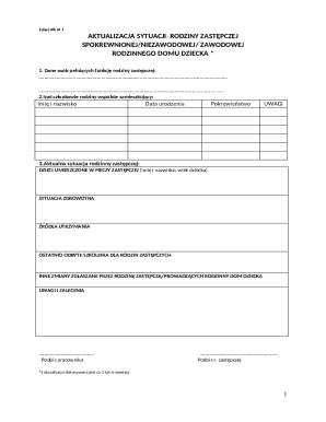 Foster Family Situation Update Form